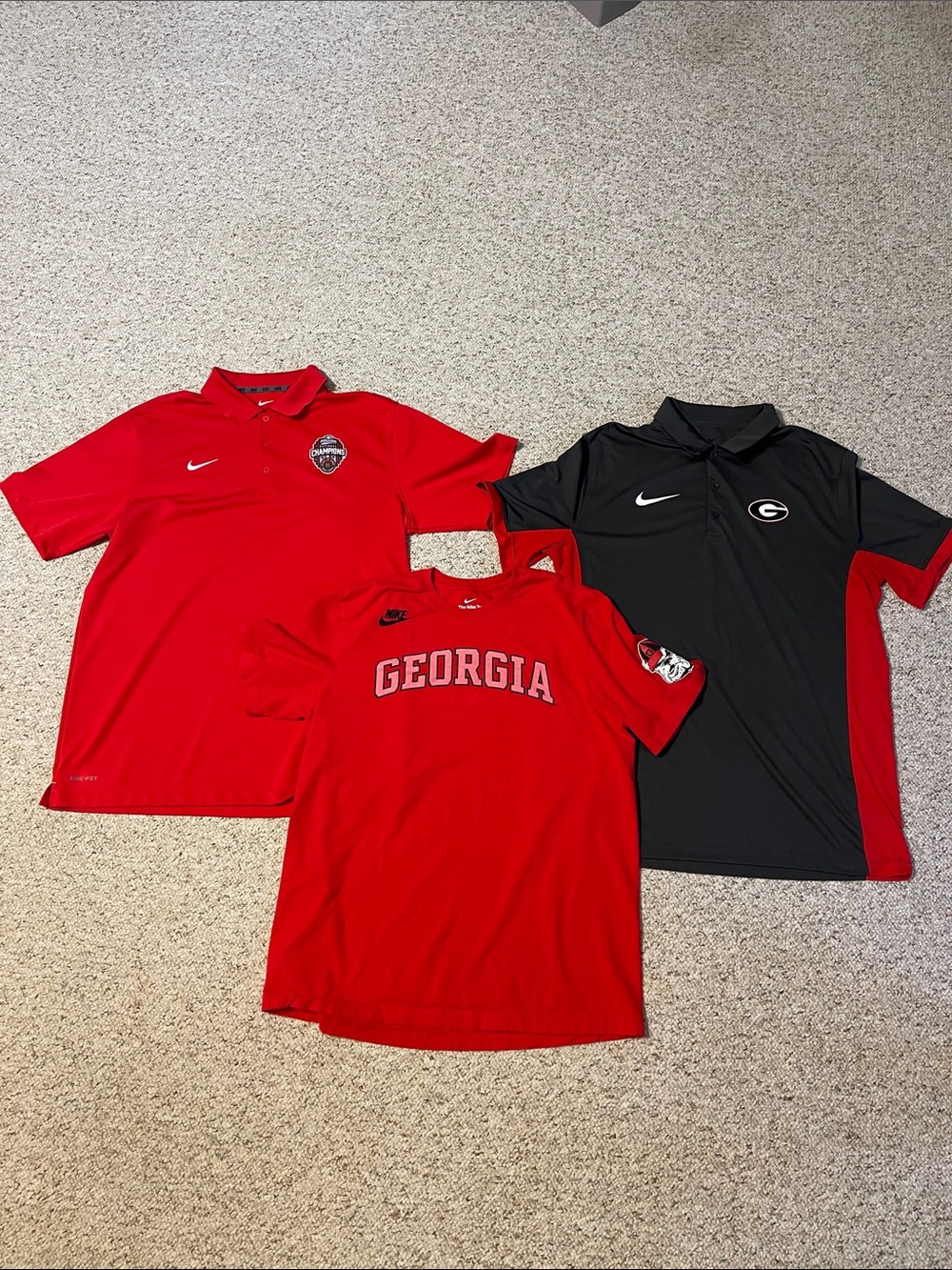 Nike Georgia Bulldogs Men’s Polo Shirt & Tee Shirt Lot of 3